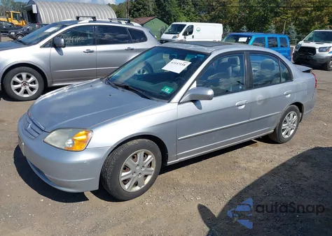 2003 Honda Civic Ex z USA, uszkodzony, nr VIN 2HGES25753H588058